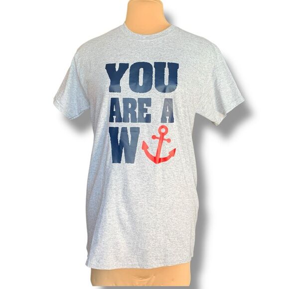 Gildan Tops - Gildan Heavy Cotton Graphic T-Shirt You Are A W Anchor Heather Gray Medium